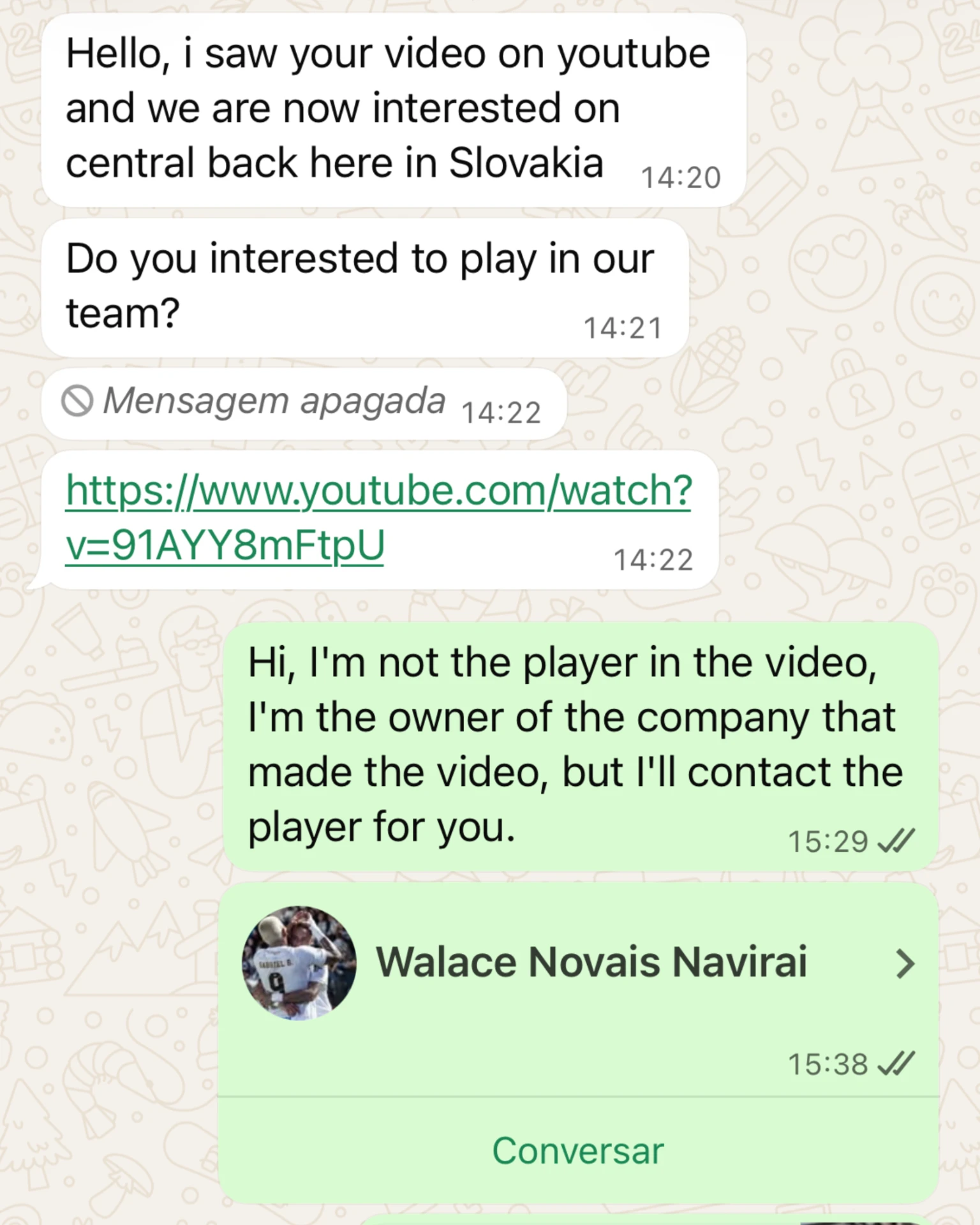 CLUBE DA ESLOVÁQUIA INTERESSADO EM ATLETA LEGACY PRO
